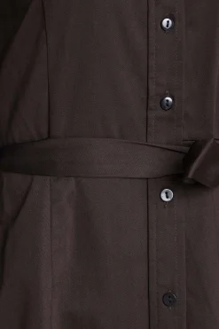 M&Co Womens Chocolate Brown Tie Waist Shirt Dress><noscript><img width=