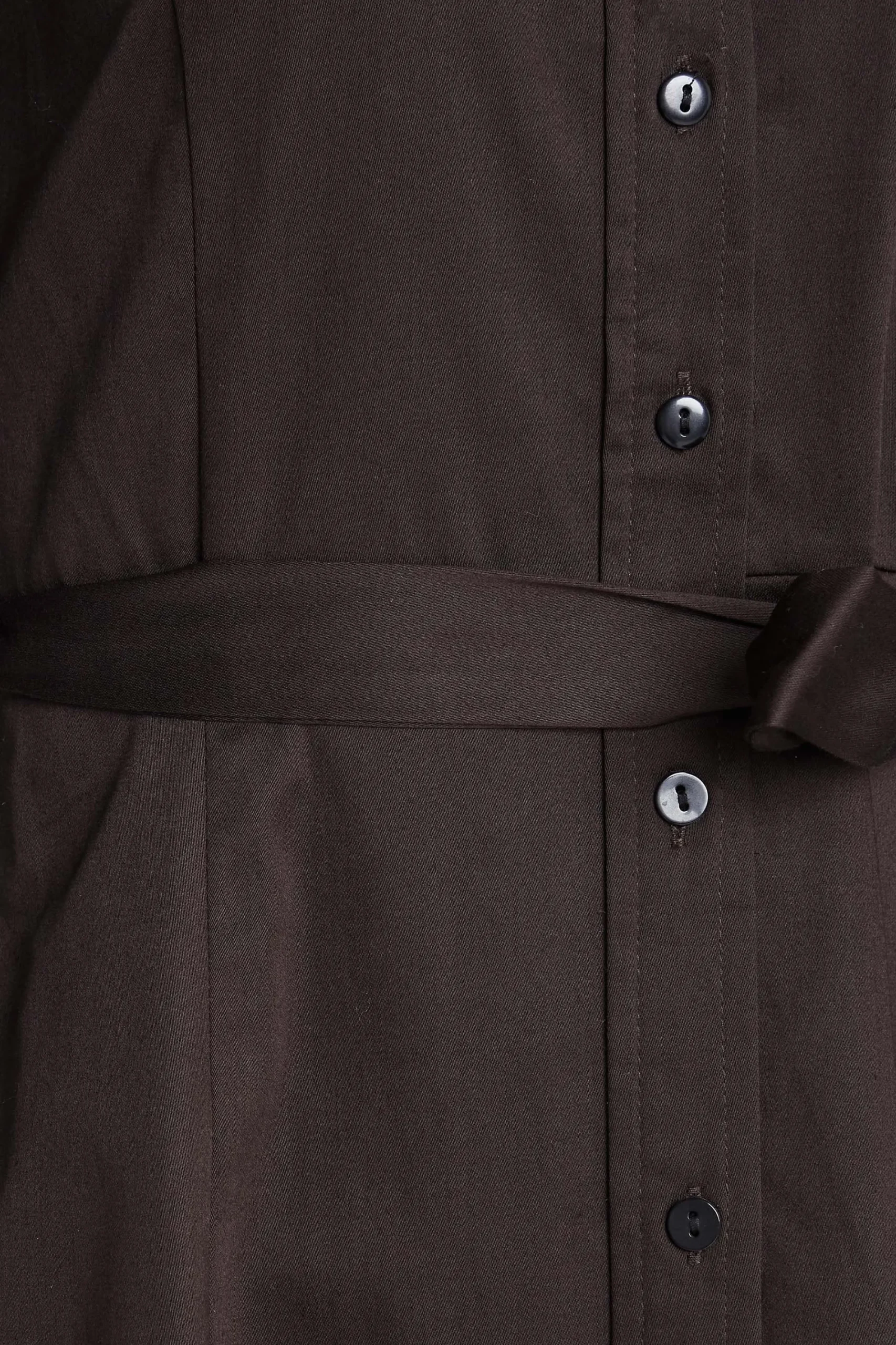 M&Co Womens Chocolate Brown Tie Waist Shirt Dress>Women Shirt Dresses
