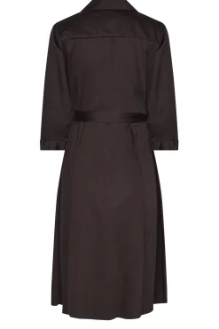 M&Co Womens Chocolate Brown Tie Waist Shirt Dress><noscript><img width=
