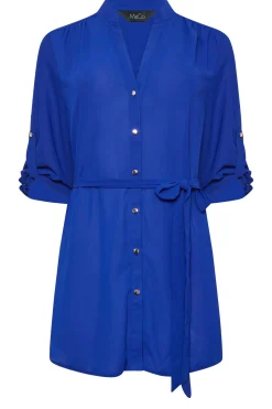 M&Co Womens Cobalt Blue Tie Waist Blouse><noscript><img width=