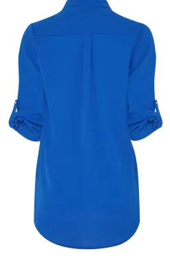 M&Co Womens Cobalt Blue Tab Sleeve Blouse><noscript><img width=