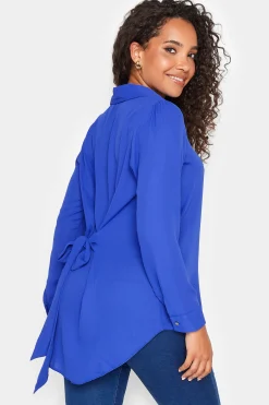 M&Co Womens Cobalt Blue Button Through Tunic Shirt><noscript><img width=