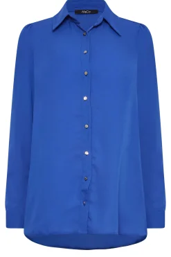 M&Co Womens Cobalt Blue Button Through Tunic Shirt><noscript><img width=