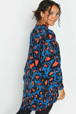 M&Co Womens Cobalt Blue Leopard Print Blouse><noscript><img width=