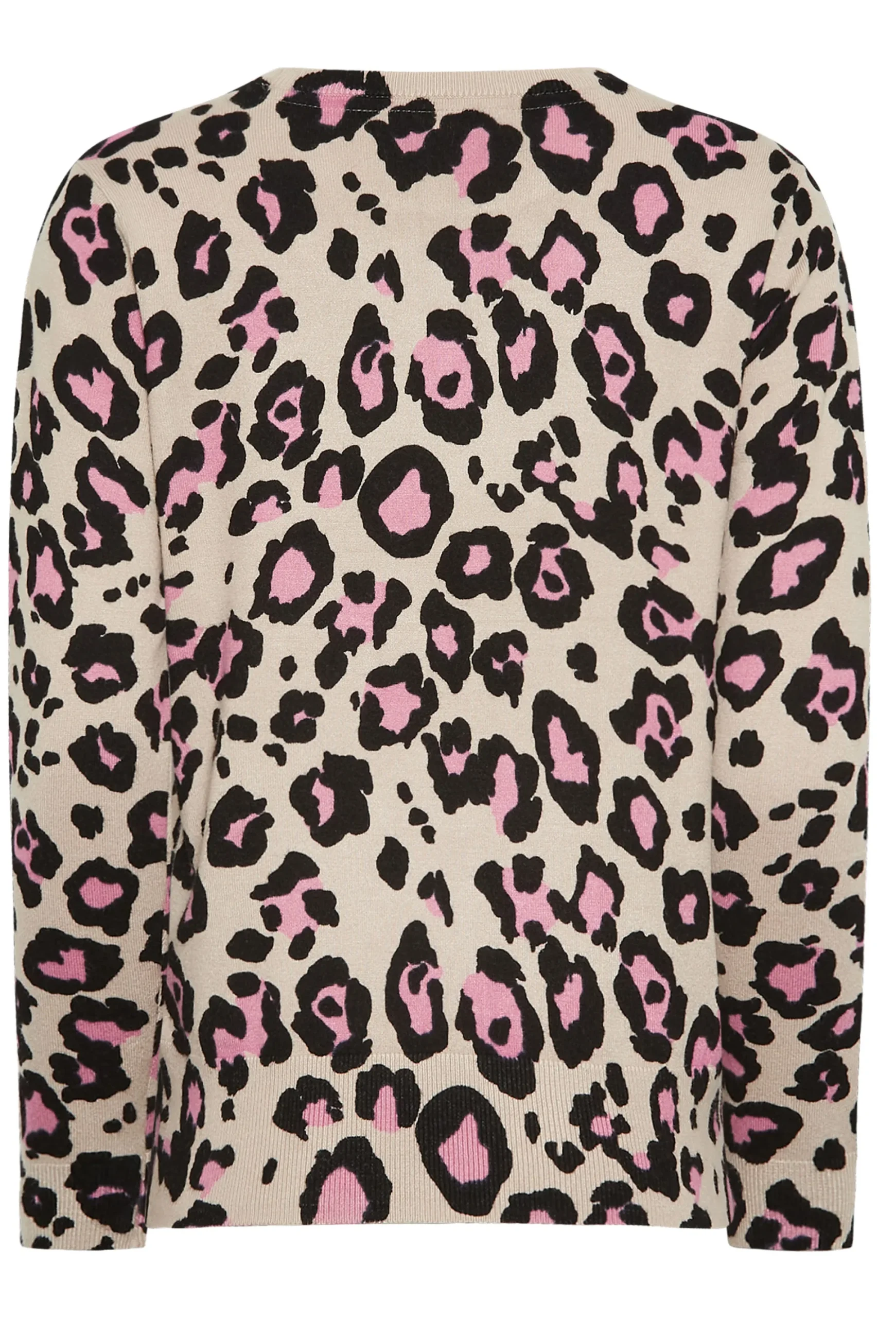 M&Co Womens Cream & Pink Animal Print Jumper>Women Long Sleeve Tops