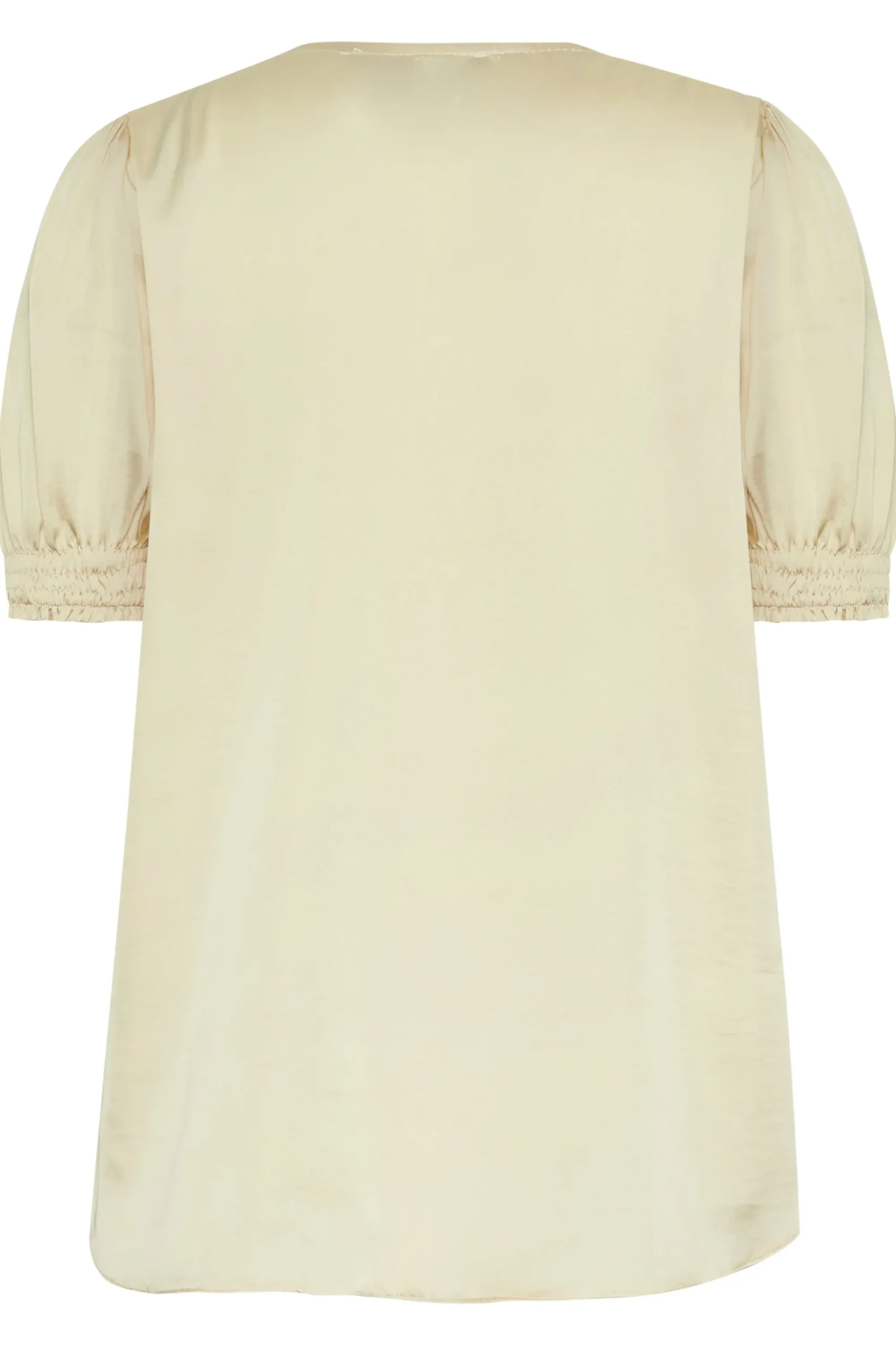 M&Co Womens Cream Frill Satin Blouse>Women Short Sleeve Tops
