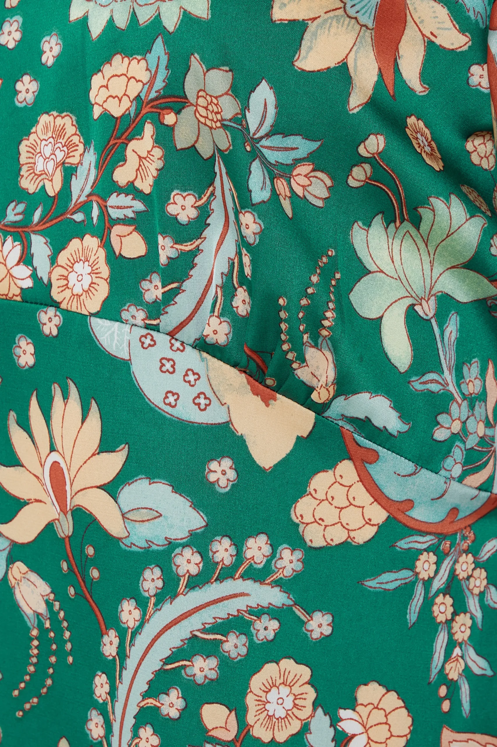 M&Co Womens Dark Green Floral Tie Back Blouse>Women Short Sleeve Tops