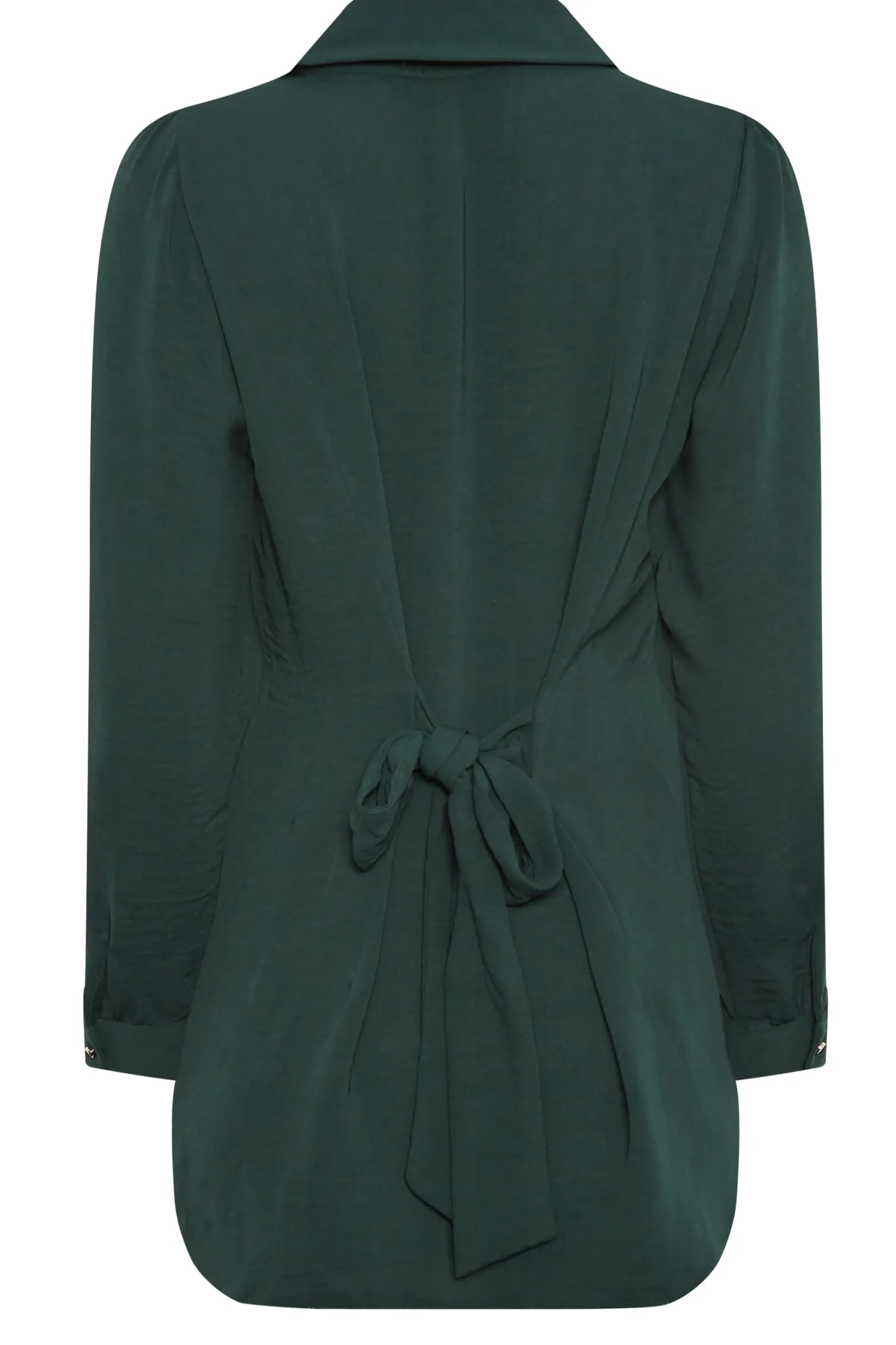M&Co Womens Dark Green Tie Back Tunic Shirt>Women Shirts