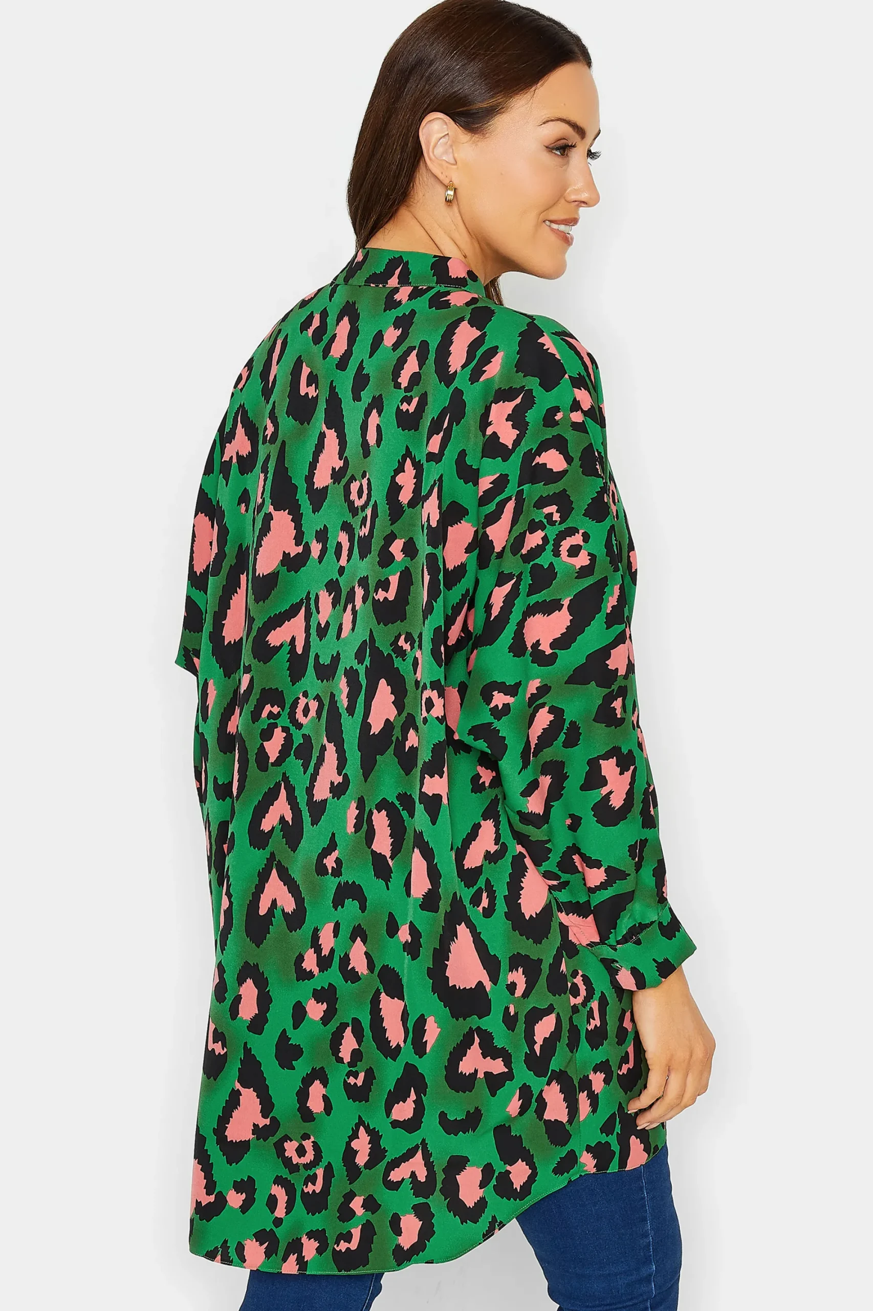 M&Co Womens Dark Green Leopard Print Blouse>Women Shirts