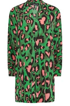 M&Co Womens Dark Green Leopard Print Blouse><noscript><img width=