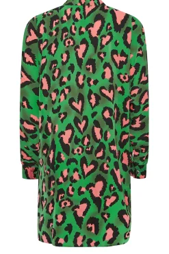 M&Co Womens Dark Green Leopard Print Blouse><noscript><img width=
