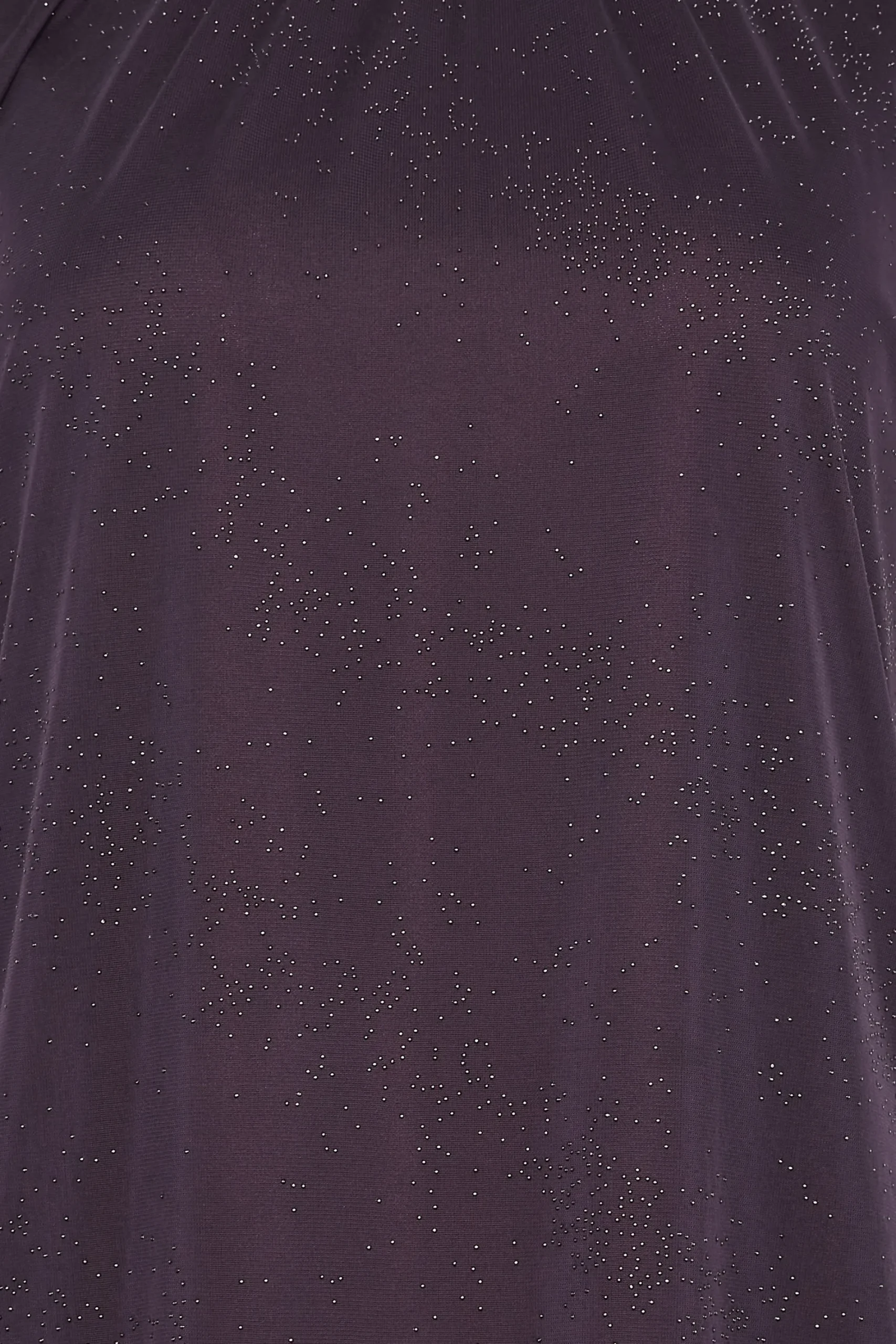 M&Co Womens Dark Purple Tie Neck Blouse>Women Short Sleeve Tops