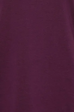 M&Co Womens Dark Purple Turtle Neck Long Sleeve Cotton Blend Top><noscript><img width=