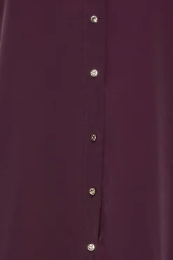 M&Co Womens Dark Purple Tie Back Tunic Shirt><noscript><img width=