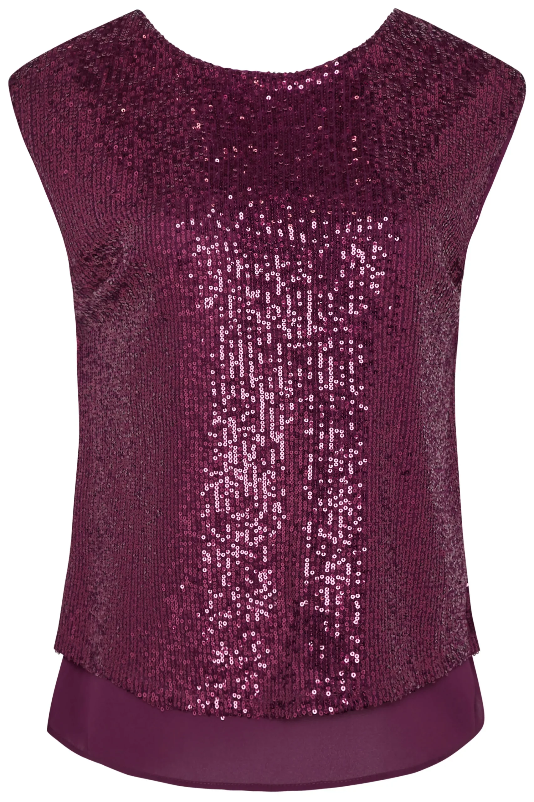M&Co Womens Dark Purple Sequin Tie Back Top>Women Short Sleeve Tops