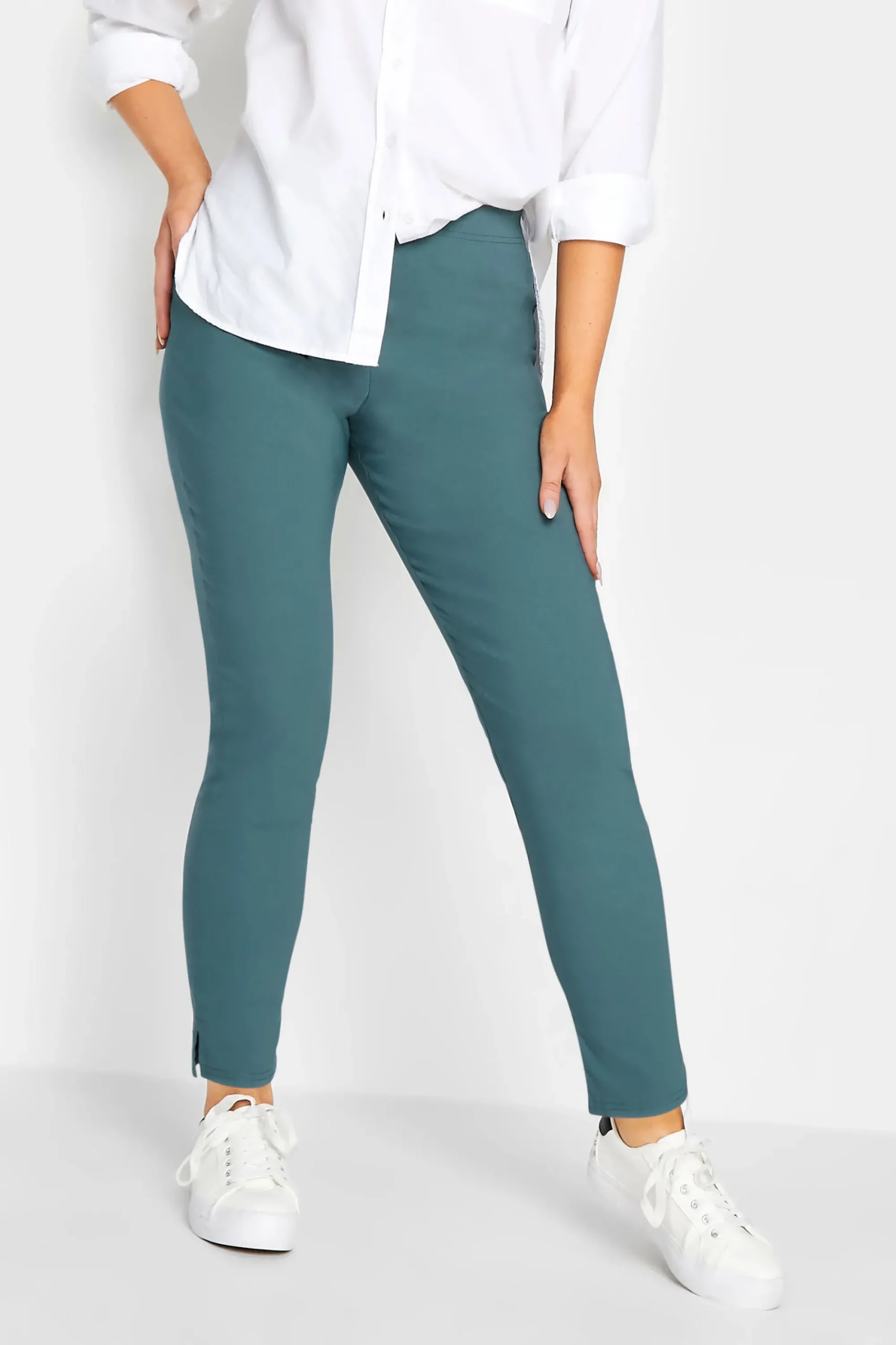 M&Co Womens Denim Blue Stretch Bengaline Trousers>Women Trousers