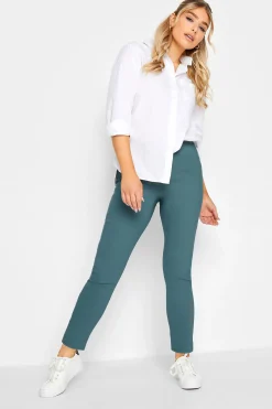 M&Co Womens Denim Blue Stretch Bengaline Trousers><noscript><img width=