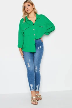 M&Co Womens Forest Green Button Tunic Shirt><noscript><img width=