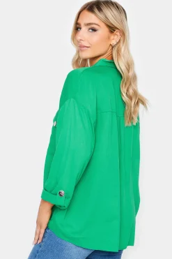 M&Co Womens Forest Green Button Tunic Shirt><noscript><img width=