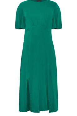 M&Co Womens Forest Green Angel Sleeve Split Hem Midi Dress><noscript><img width=
