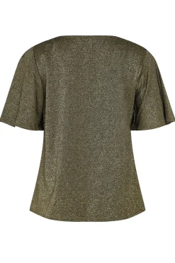 M&Co Womens Gold Angel Sleeve Wrap Top><noscript><img width=