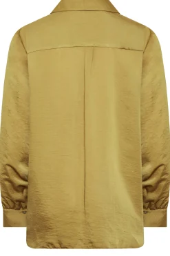 M&Co Womens Gold Satin V-Neck Blouse><noscript><img width=