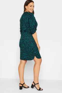 M&Co Womens Green Animal Print Tie Waist Tunic Dress><noscript><img width=