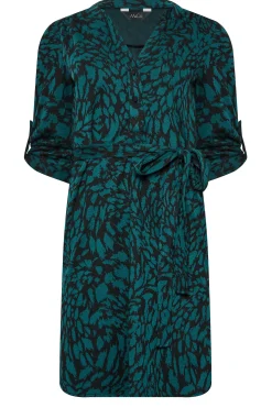 M&Co Womens Green Animal Print Tie Waist Tunic Dress><noscript><img width=