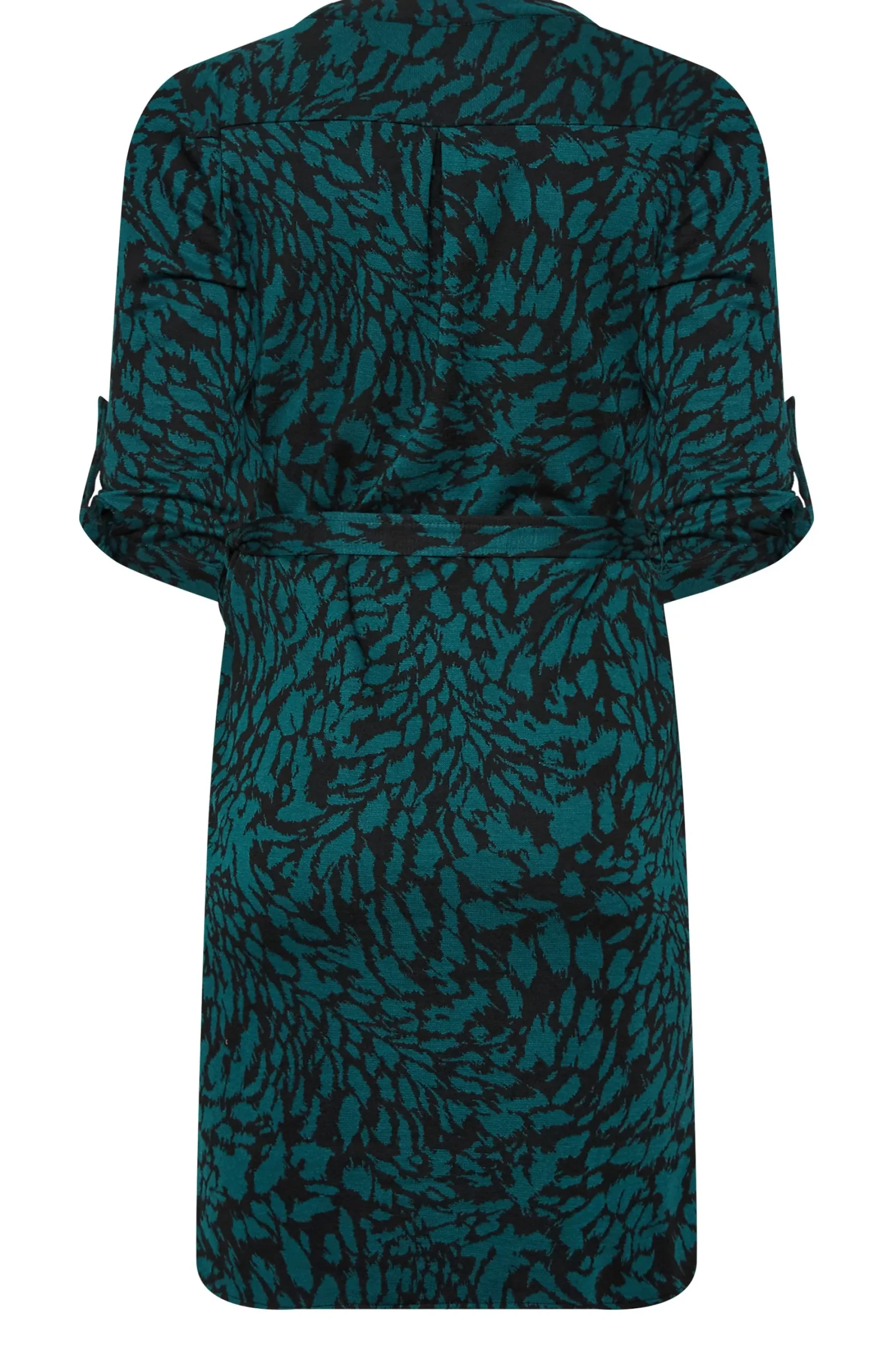 M&Co Womens Green Animal Print Tie Waist Tunic Dress>Women Shirt Dresses