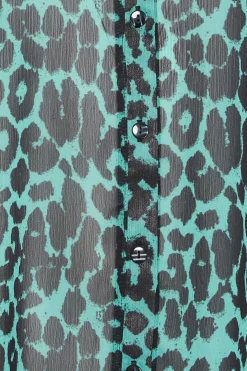 M&Co Womens Green Animal Print Longline Shirt><noscript><img width=