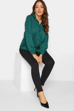 M&Co Womens Green Button Through Shirt>Women Shirts