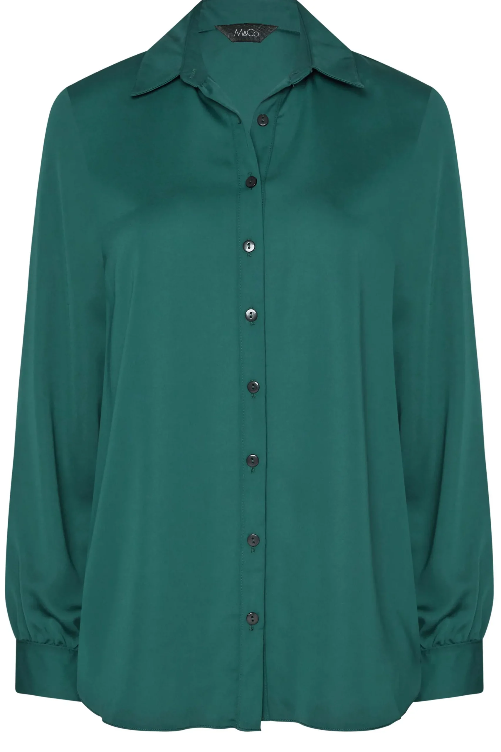 M&Co Womens Green Button Through Shirt>Women Shirts