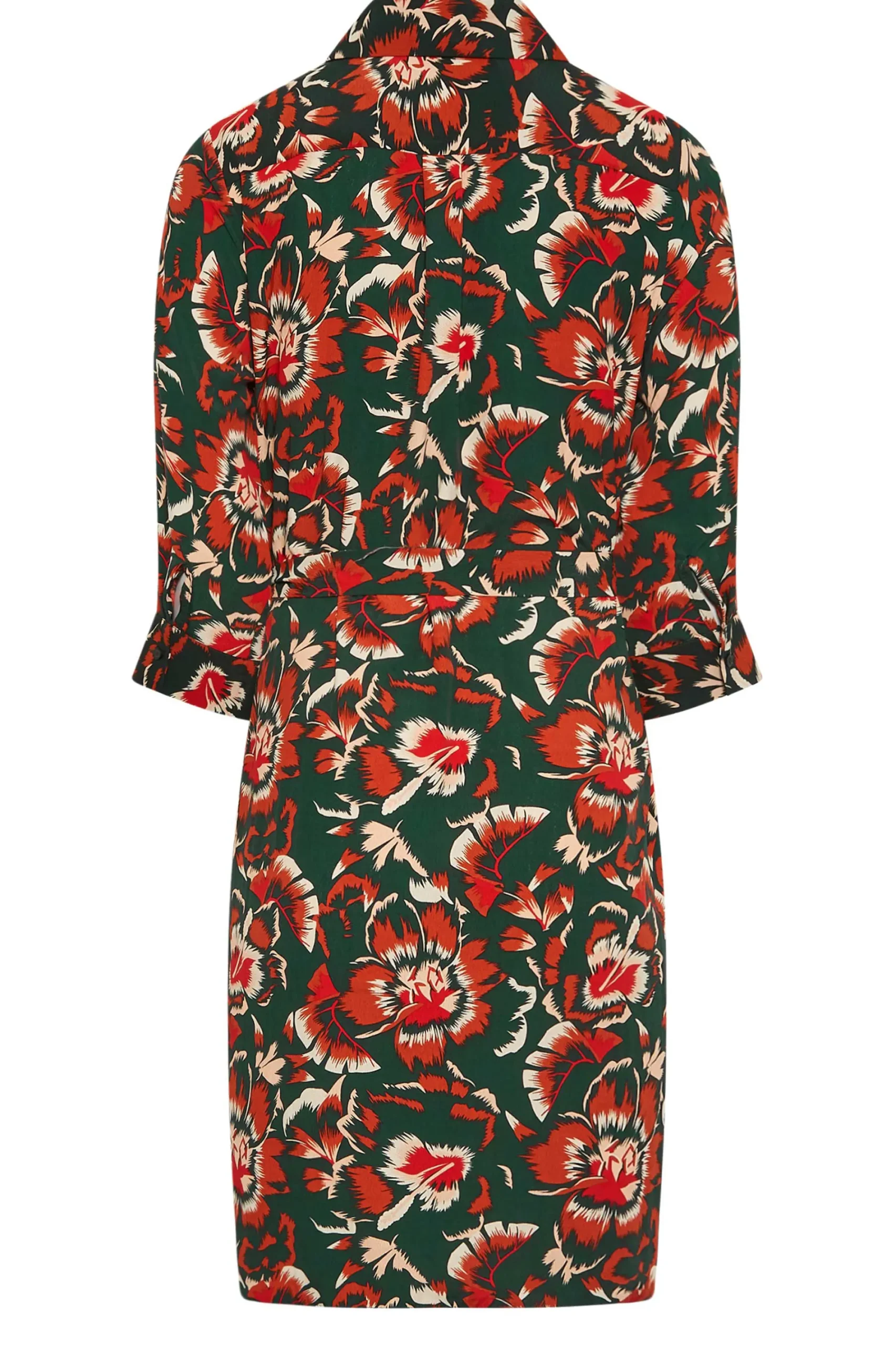 M&Co Womens Green Floral Print Tie Tunic Shirt Dress>Women Shirt Dresses