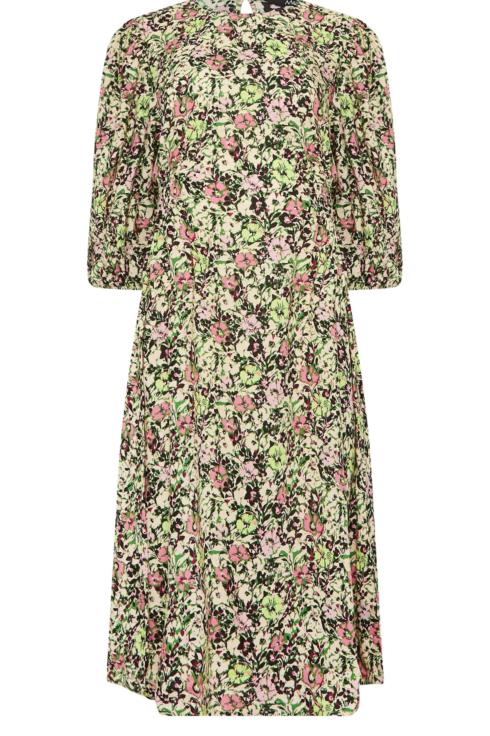 M&Co Womens Green Floral Print Midi Dress>Women Wedding Guest Dresses