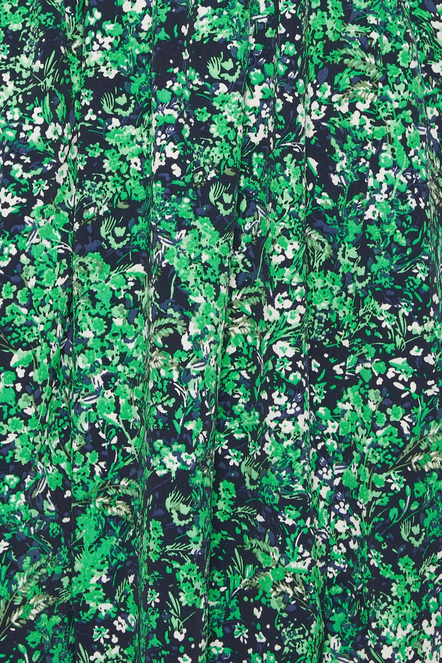 M&Co Womens Green Floral Print Shirred Waist Midi Dress>Women Midi Dresses