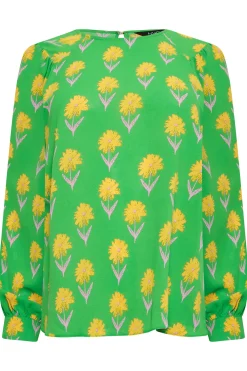 M&Co Womens Green Floral Print Long Sleeve Blouse><noscript><img width=