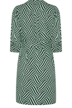 M&Co Womens Green Geometric Print Shirt Dress><noscript><img width=
