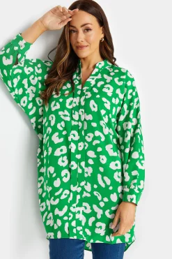 M&Co Womens Green Leopard Print Blouse>Women Shirts