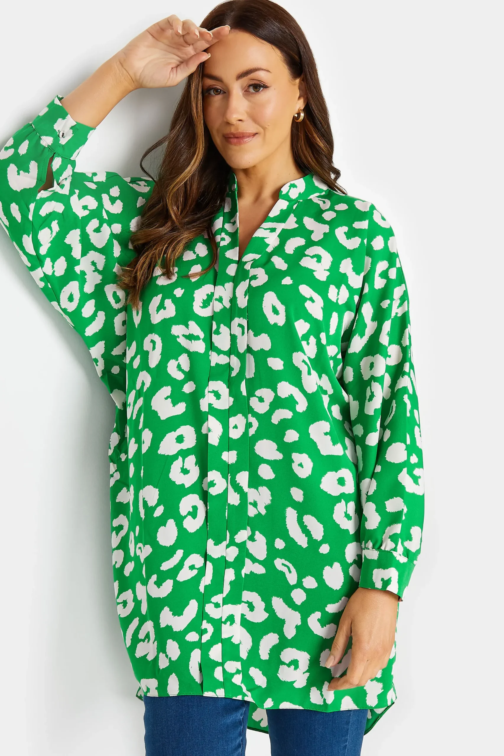M&Co Womens Green Leopard Print Blouse>Women Shirts