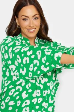 M&Co Womens Green Leopard Print Blouse><noscript><img width=