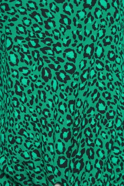 M&Co Womens Green Leopard Print Tie Detail T-Shirt><noscript><img width=