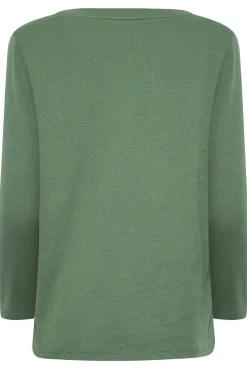 M&Co Womens Green Long Sleeve Cotton Blend Top><noscript><img width=