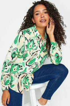 M&Co Womens Green Paisley Print Long Sleeve Shirt>Women Shirts