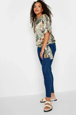 M&Co Womens Green Paisley Print Short Sleeve Blouse>Women Short Sleeve Tops