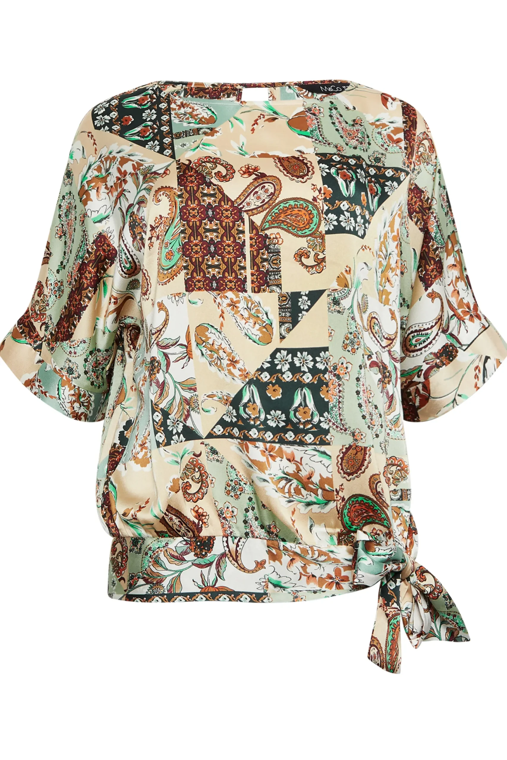 M&Co Womens Green Paisley Print Short Sleeve Blouse>Women Short Sleeve Tops