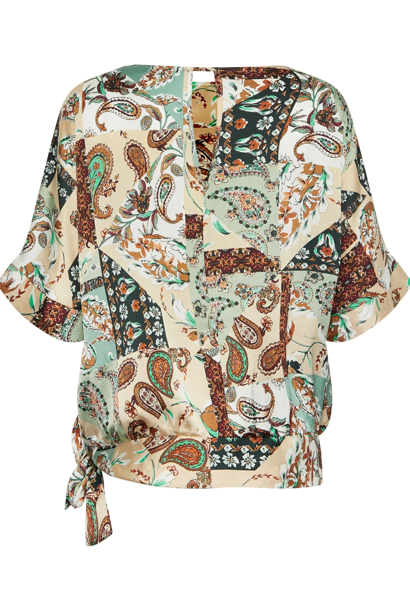 M&Co Womens Green Paisley Print Short Sleeve Blouse>Women Short Sleeve Tops