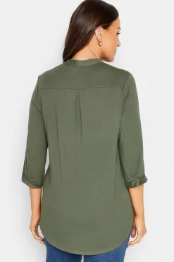 M&Co Womens Green Placket Jersey Shirt><noscript><img width=