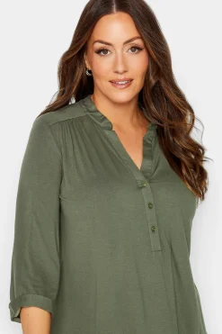 M&Co Womens Green Placket Jersey Shirt><noscript><img width=