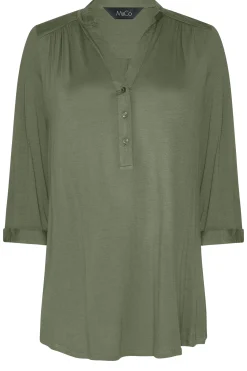 M&Co Womens Green Placket Jersey Shirt><noscript><img width=