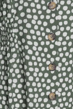 M&Co Womens Green Polka Dot Button Through Dress><noscript><img width=